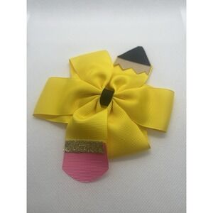 NEW Boutique‎ Back To School Pencil 5 In Hair Bow Ponytail Alligator Clip 5 Inch